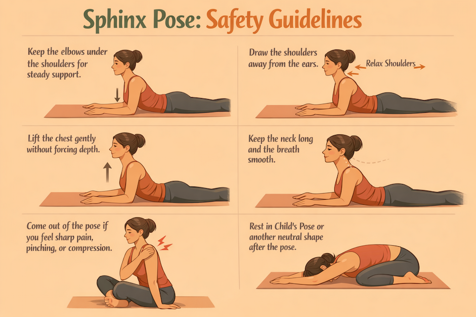 Sphinx Pose Safety Tips