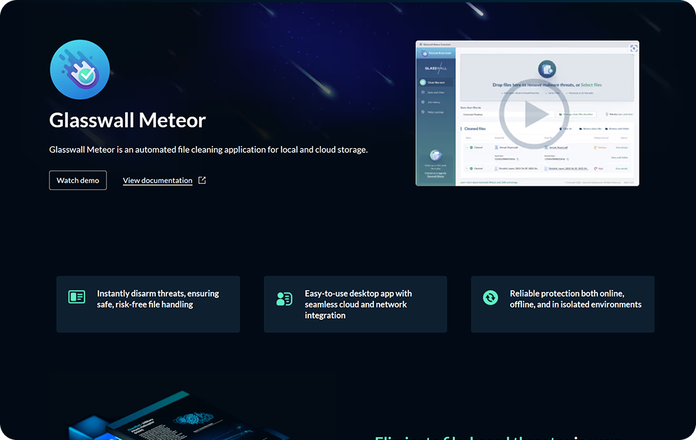 Glasswall website responsive Webflow design by Tahi Studio for cybersecurity sector client