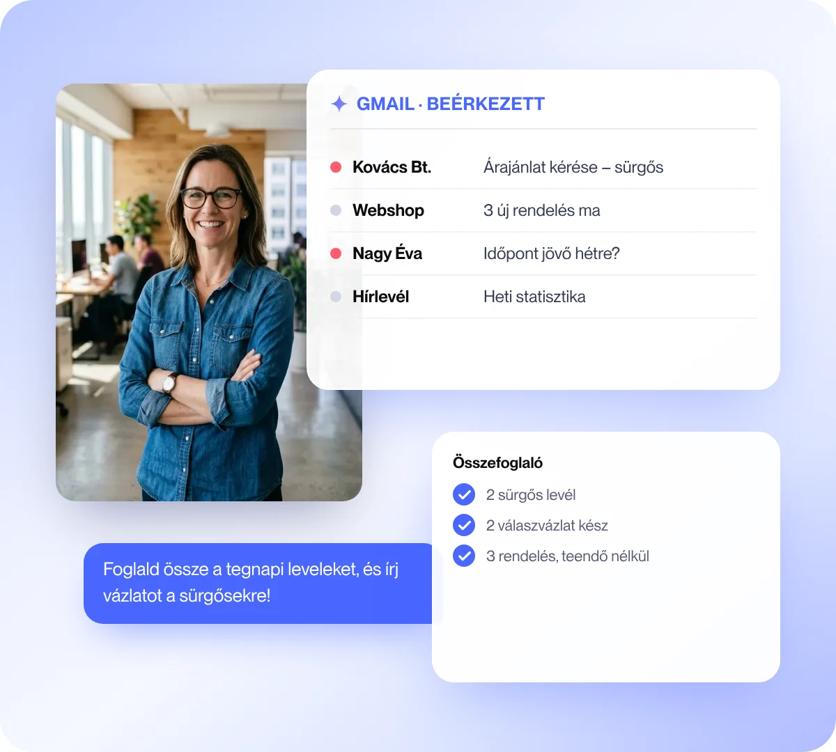 Reggel egy mondattal átnézed az összes ügyféllevelet