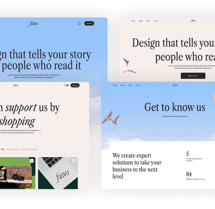 Fano Agency Webflow Template- Designed by Azwedo.com and Wedoflow.com