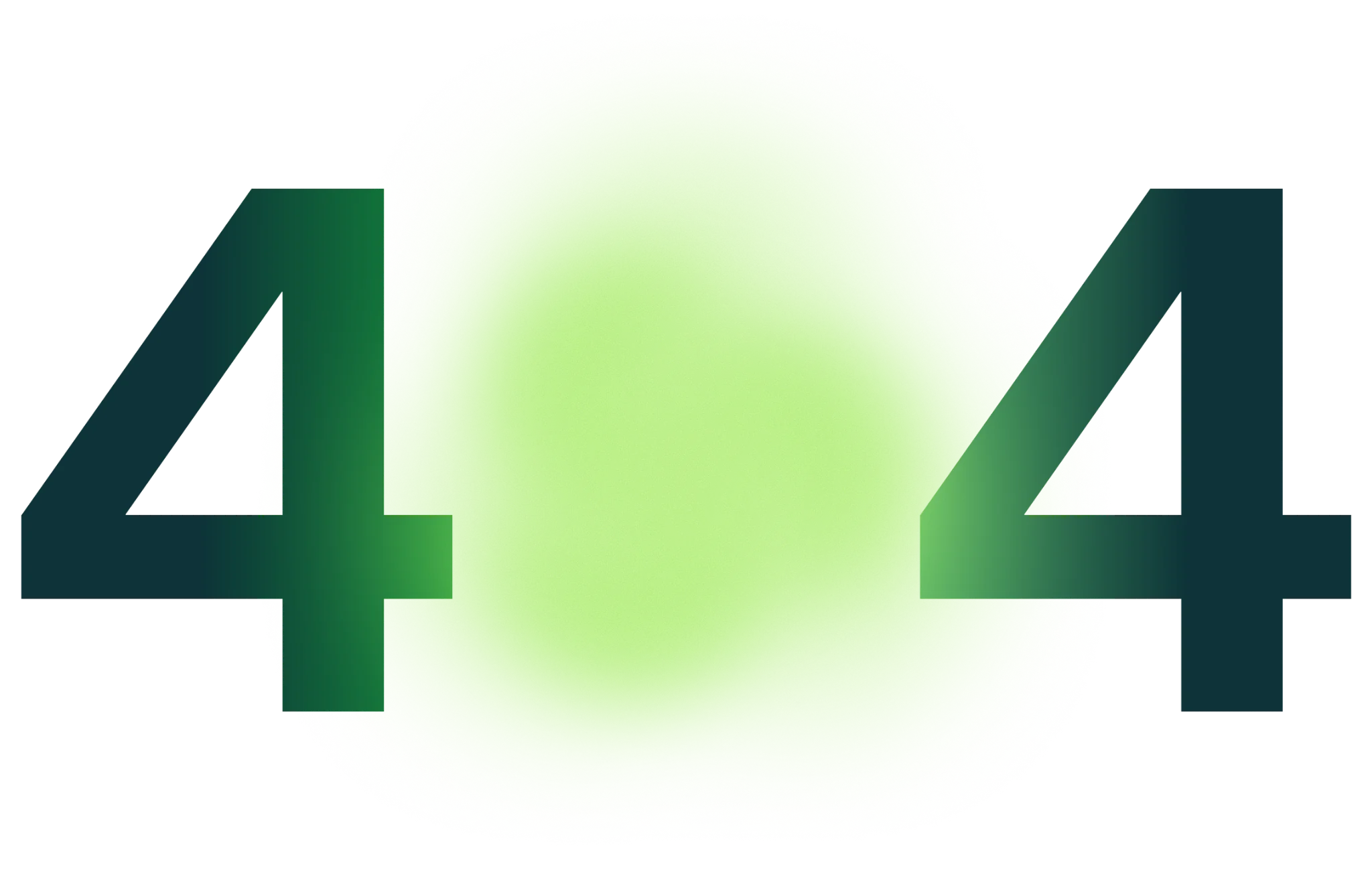 Dark green number 4 on each side with a glowing light green circular gradient behind them on black background.