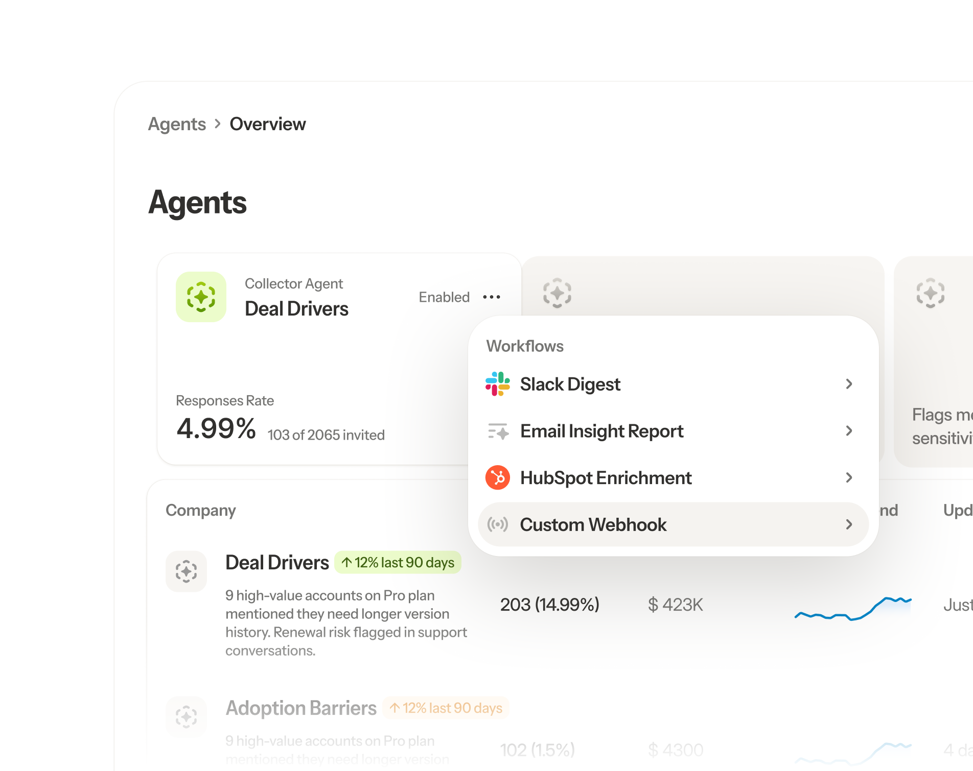 An example of the overview of Propane's agents.