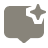 Speech bubble icon with a sparkle symbol in the upper right corner.