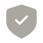 Shield icon with a white checkmark symbolizing security and protection.