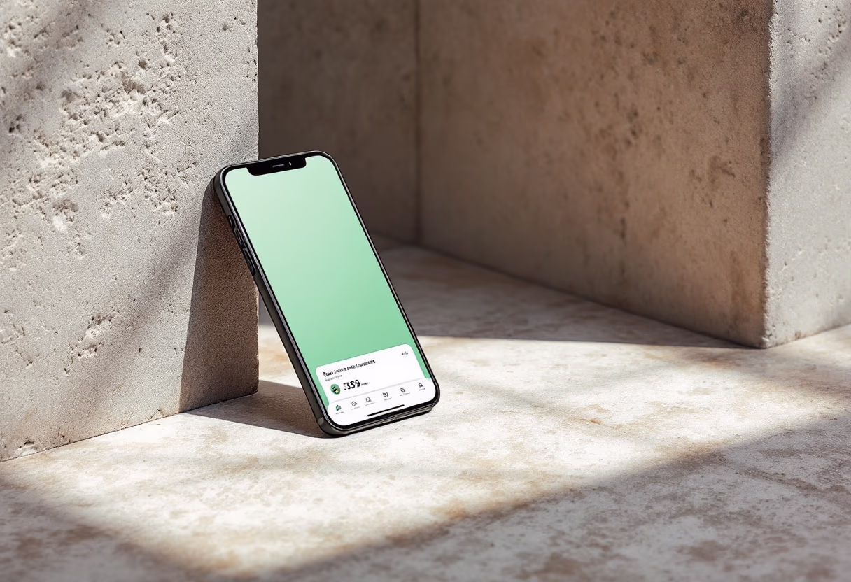 [interface] image of a phone showing app features (for a consumer apps)