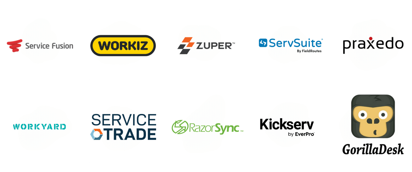aiworksforus works with all hvac and service business  Software likeservice fusion, work, super, servsuite, praxedo, workyard, service trade, razor sync, kickserv, gorilladesk and more