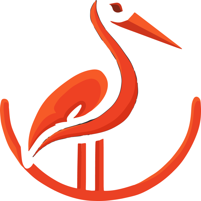 storks logo image representing a stork
