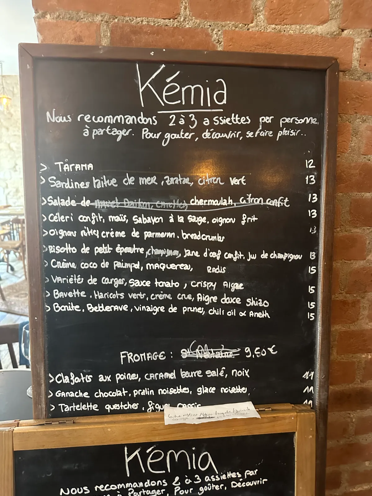 Kémia menu blackboard