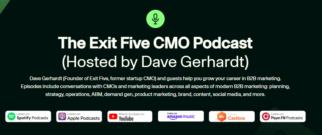 Exit Five podcast landing page header