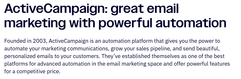 ActiveCampaign vs Mailchimp comparison opener