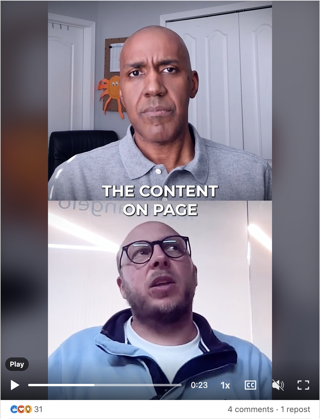 Shamir Duverseau repurposed podcast content on LinkedIn