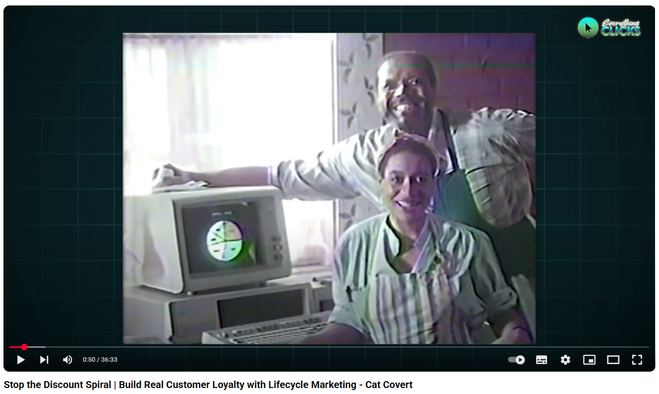 Everything Clicks podcast episode screenshot. A man and woman sit proudly next to their home computer