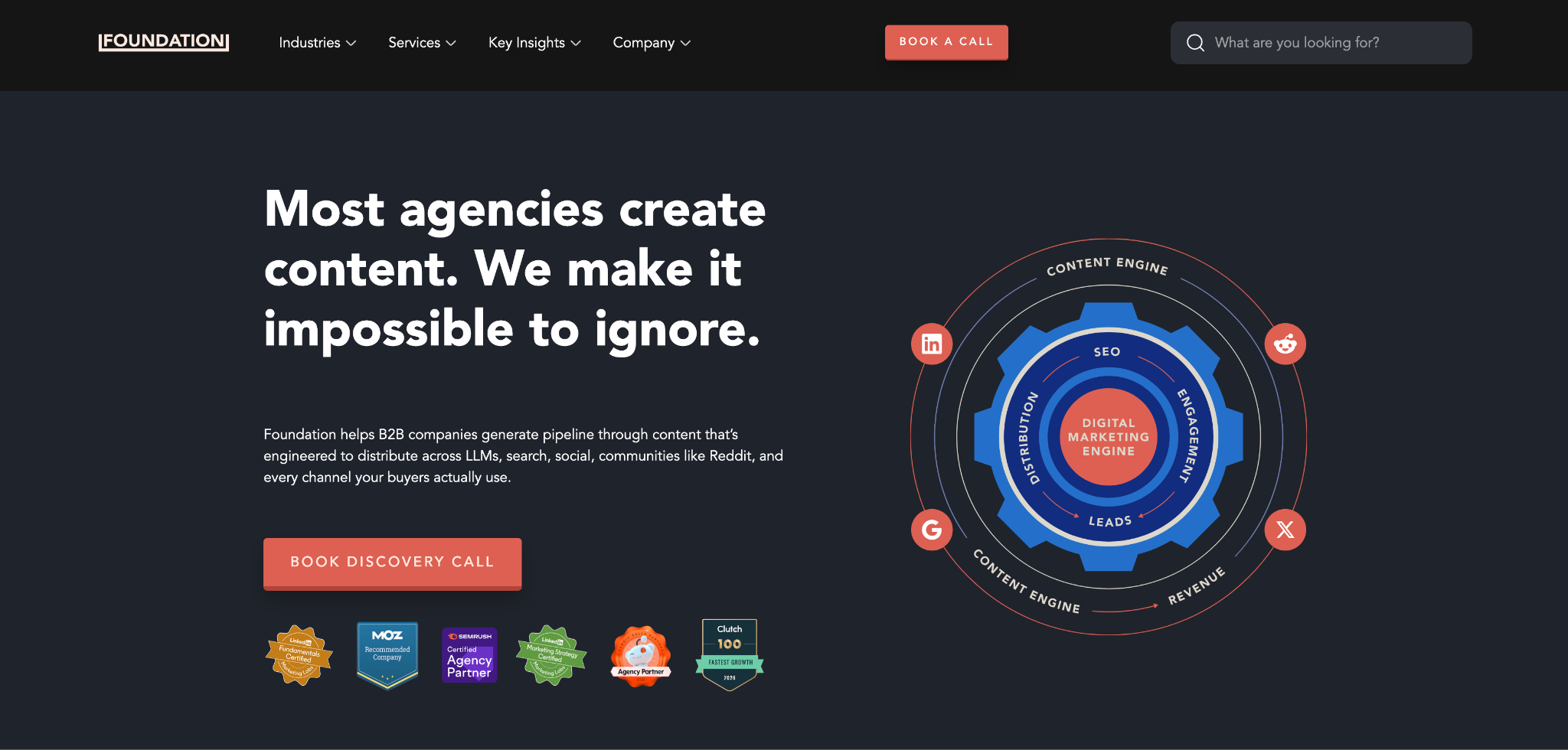 Foundation B2B agency homepage