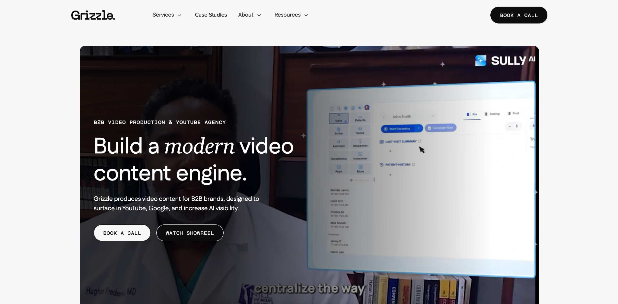 B2B SaaS organic growth agency Grizzle landing page