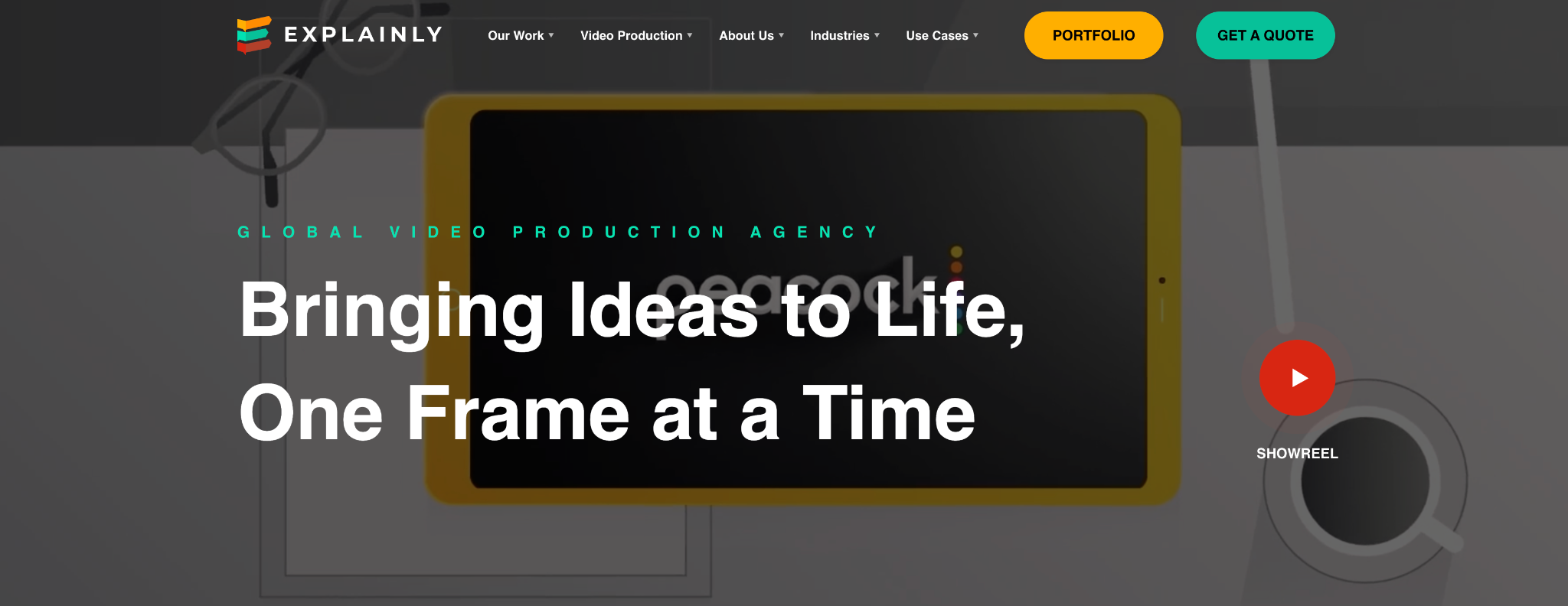 SaaS video production agency Explainly homepage