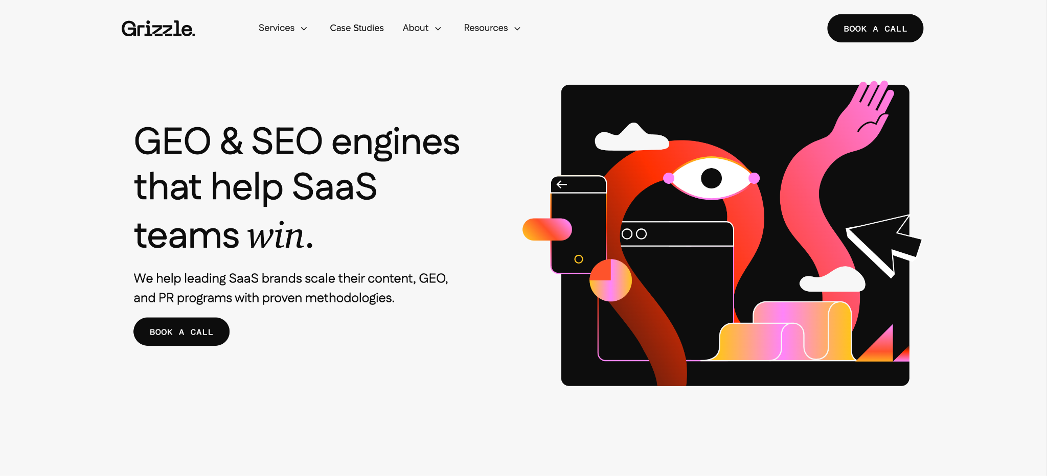 Grizzle B2B organic growth and GEO agency homepage