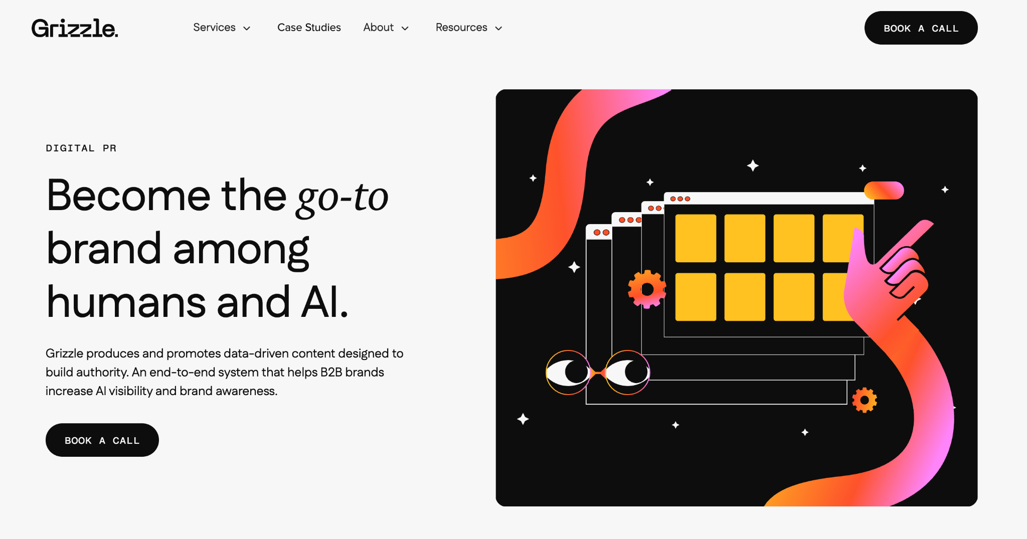 Grizzle best SaaS digital PR agency homepage
