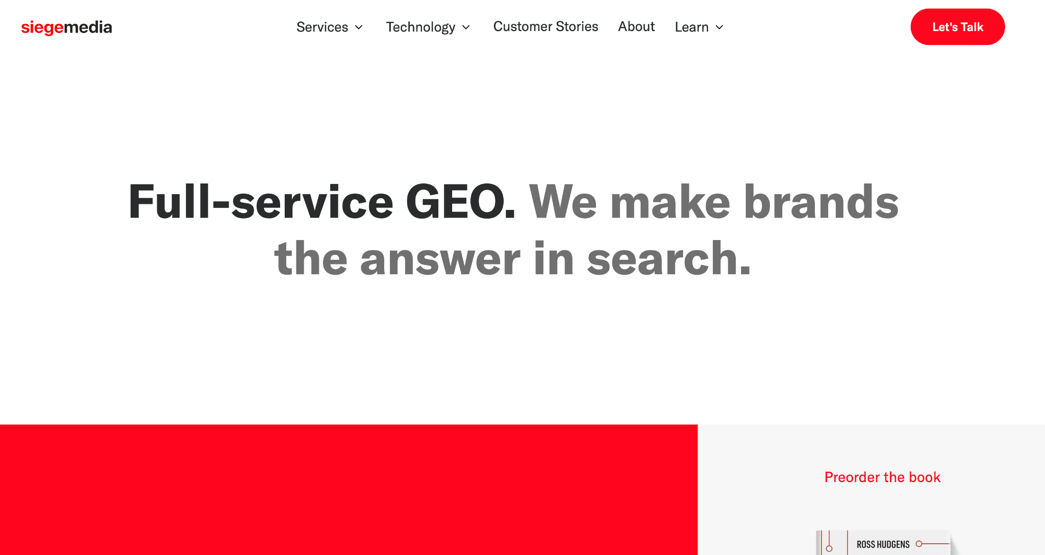 Siege Media best SaaS digital PR agency homepage