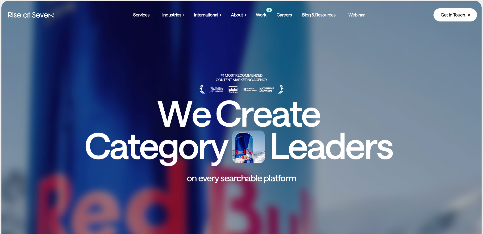 Rise at Seven best SaaS digital PR agency homepage