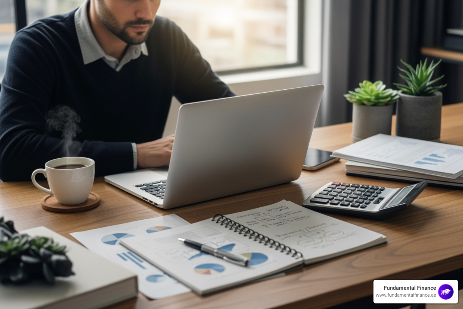 person at a desk with a calculator, notepad, and laptop - 10 Essential Financial Planning Steps for a Secure Future person at a desk with a calculator, notepad, and laptop - 10 Essential Financial Planning Steps for a Secure Future
