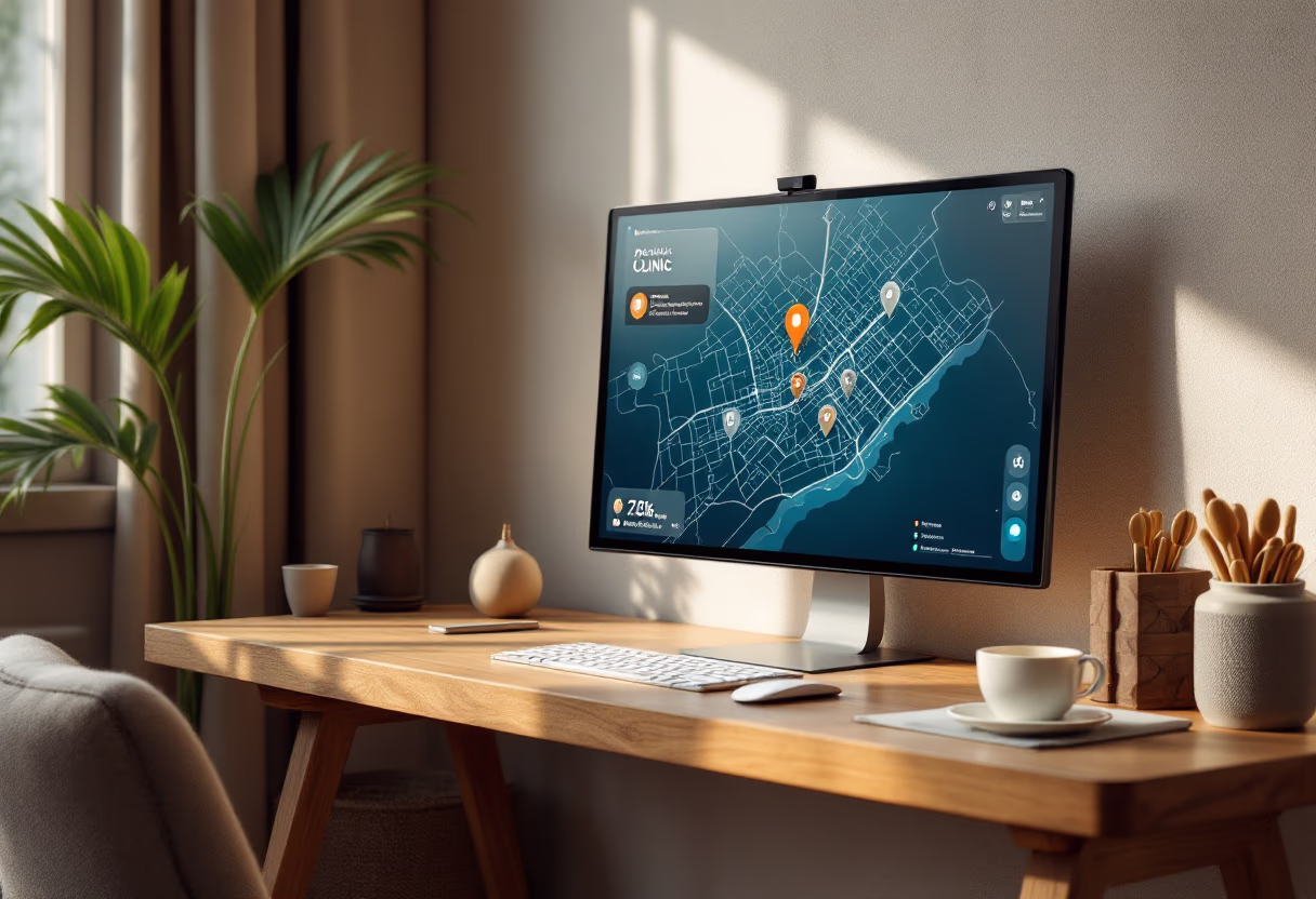 image of a map pinpointing the clinic location (for a veterinary clinic)