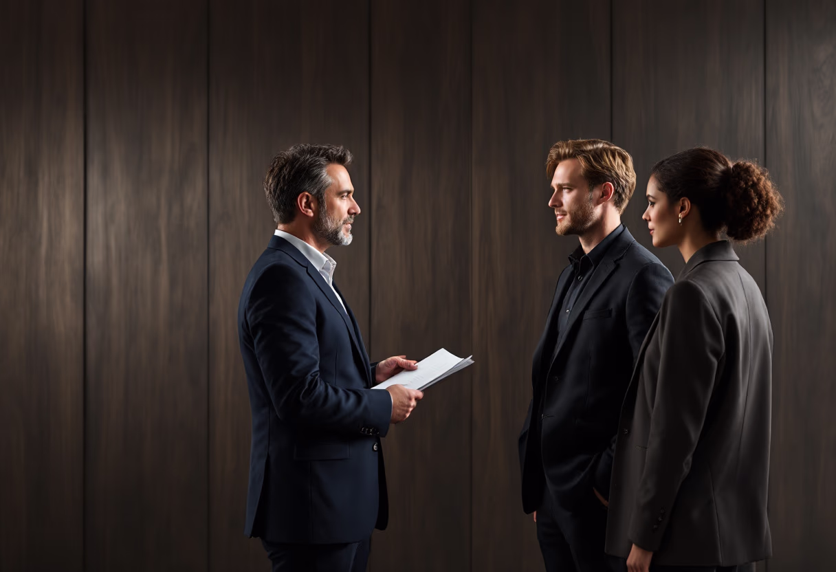photo of director and actors on set