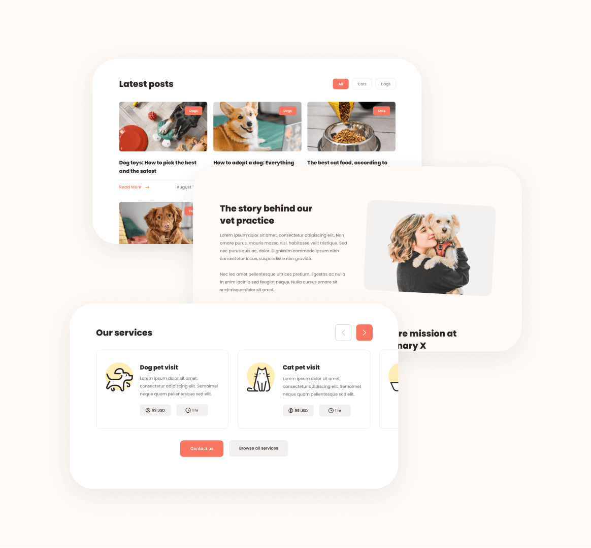 Vet X - 30 Sections Included - Veterinary Webflow Template