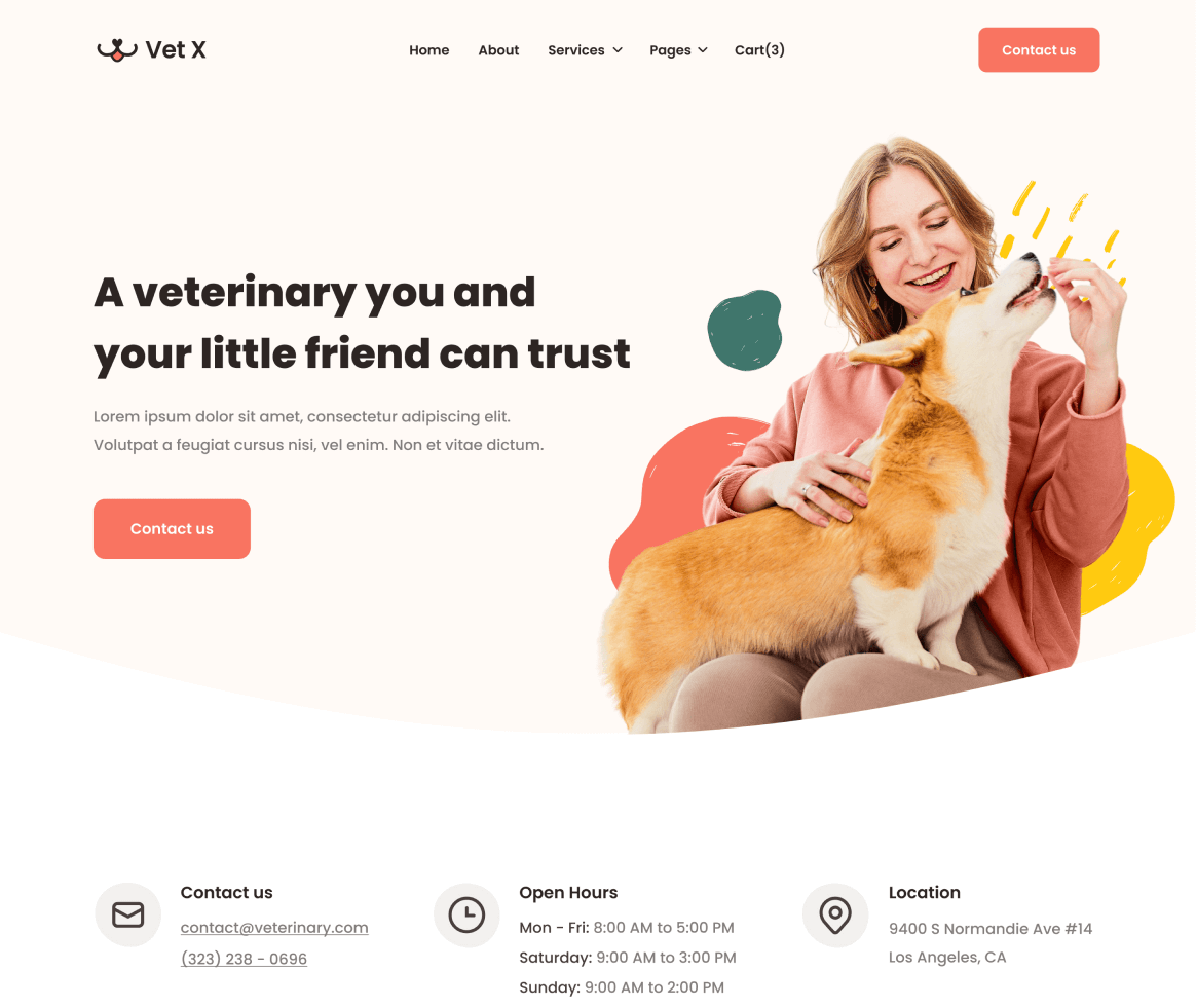 Vet X - Home page - Veterinary Webflow Template