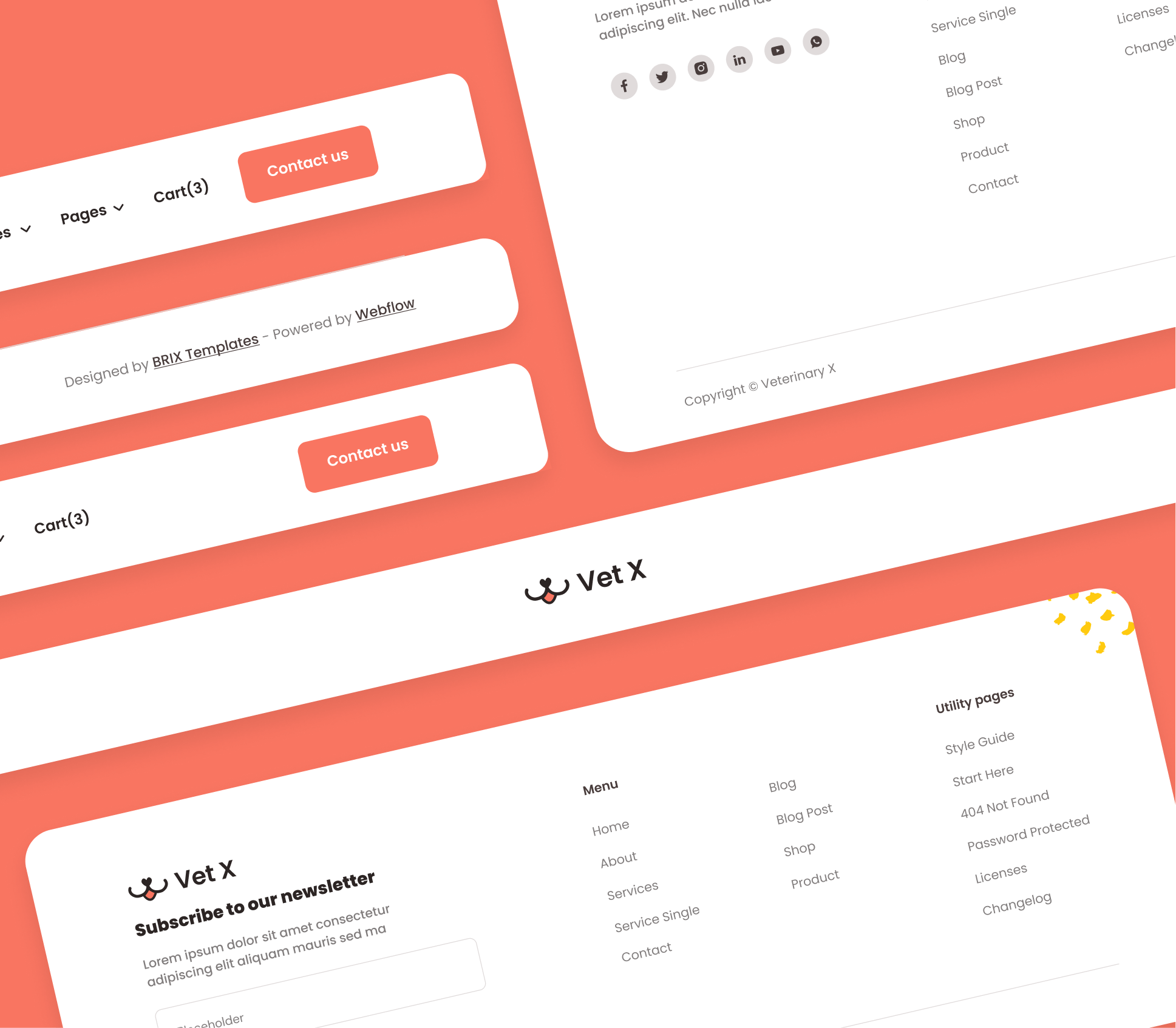 Vet X - 3 Notification Bars - Veterinary Webflow Template