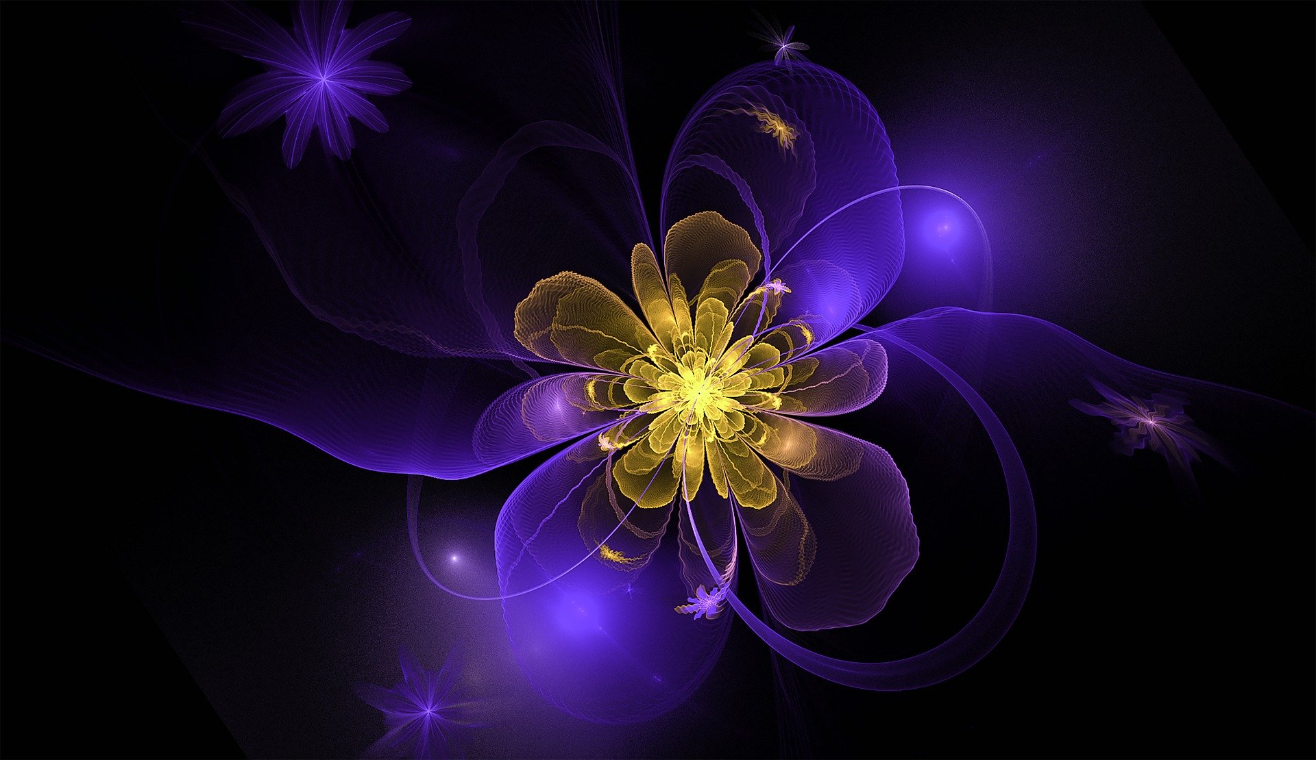 Purple and gold fractal flower