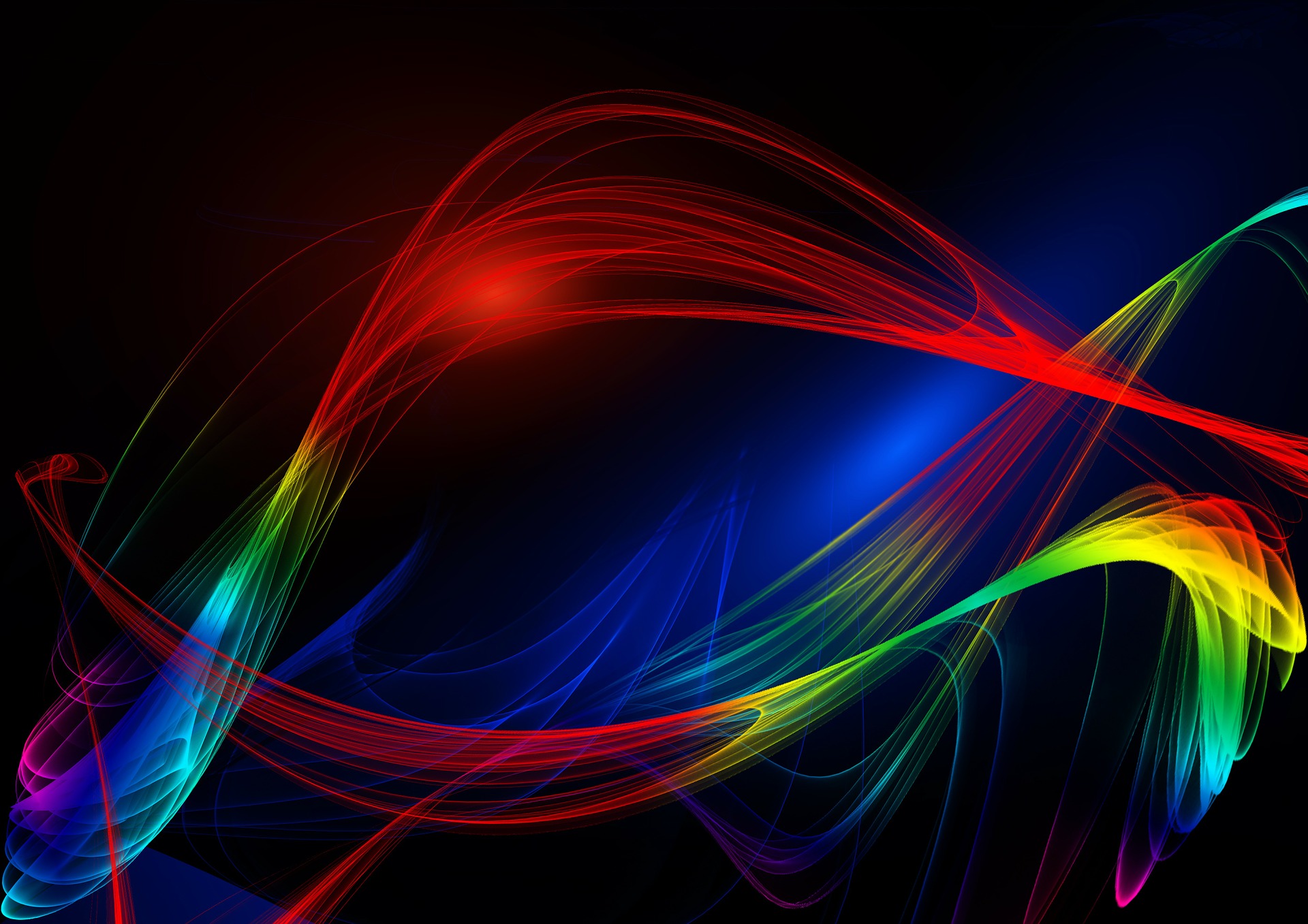 Colorful abstract light waves