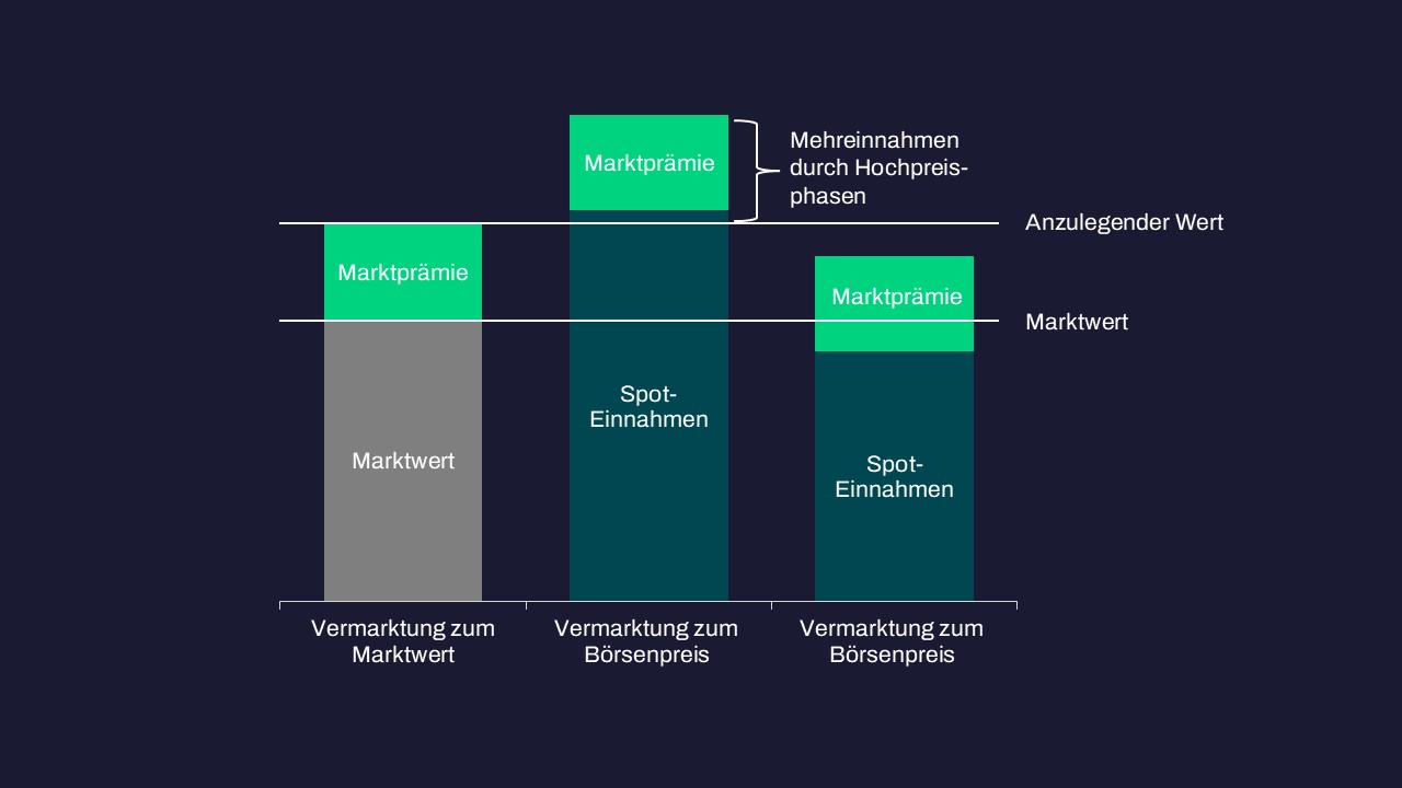 Direktvermarktung zum Marktwert oder zum Strombörsenpreis?