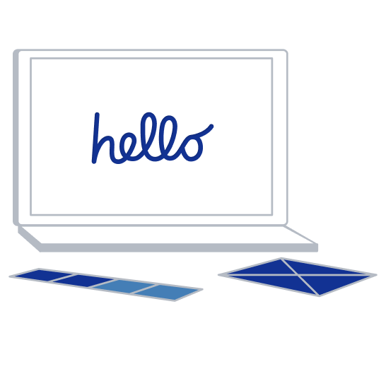 Illustration d'un ordinateur dans lequel il est écrit Hello
