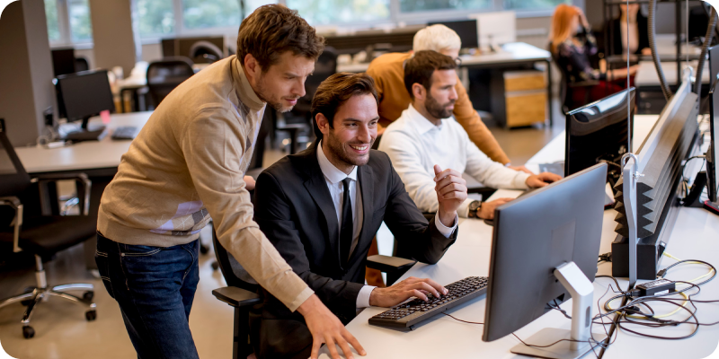 IT outsourcing team working