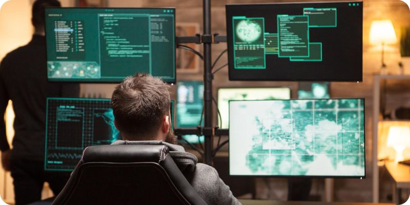 IT specialist working on IT security