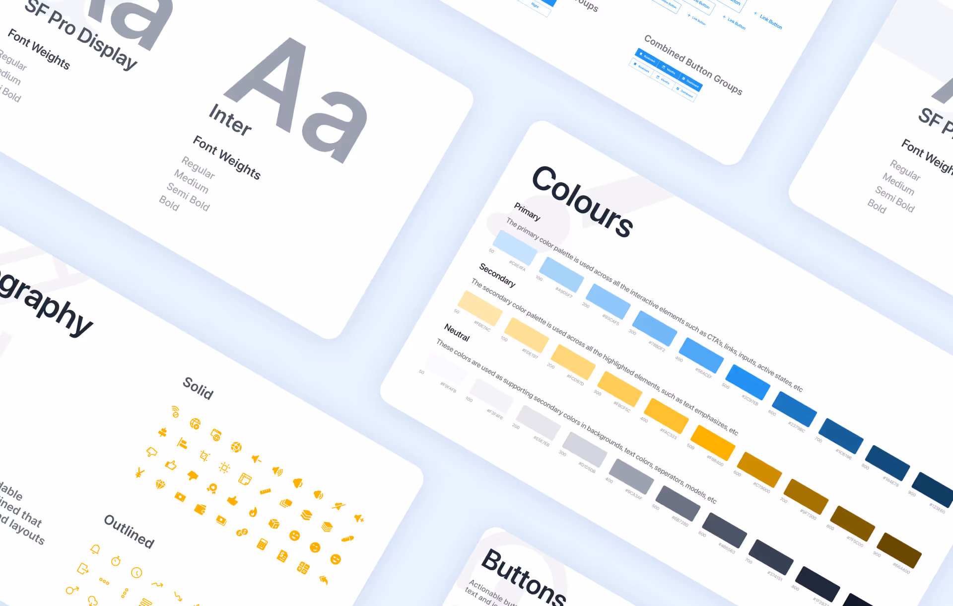 A designer creating a digital mood board with color palettes, fonts, and website screenshots pinned side by side.