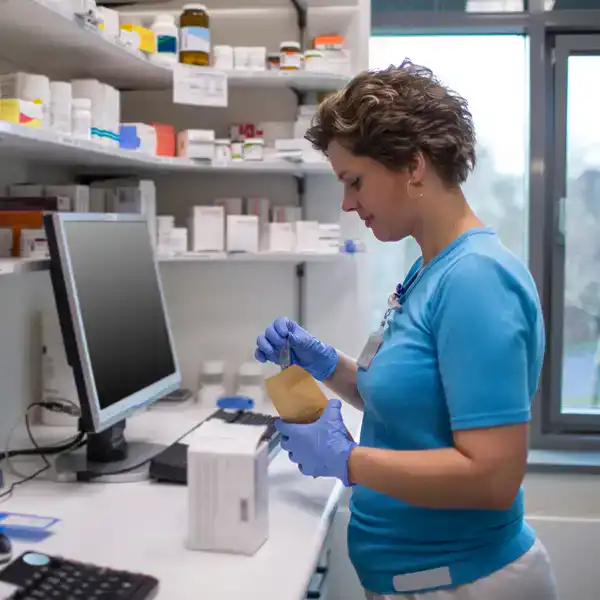 Medical professional preparing medicine