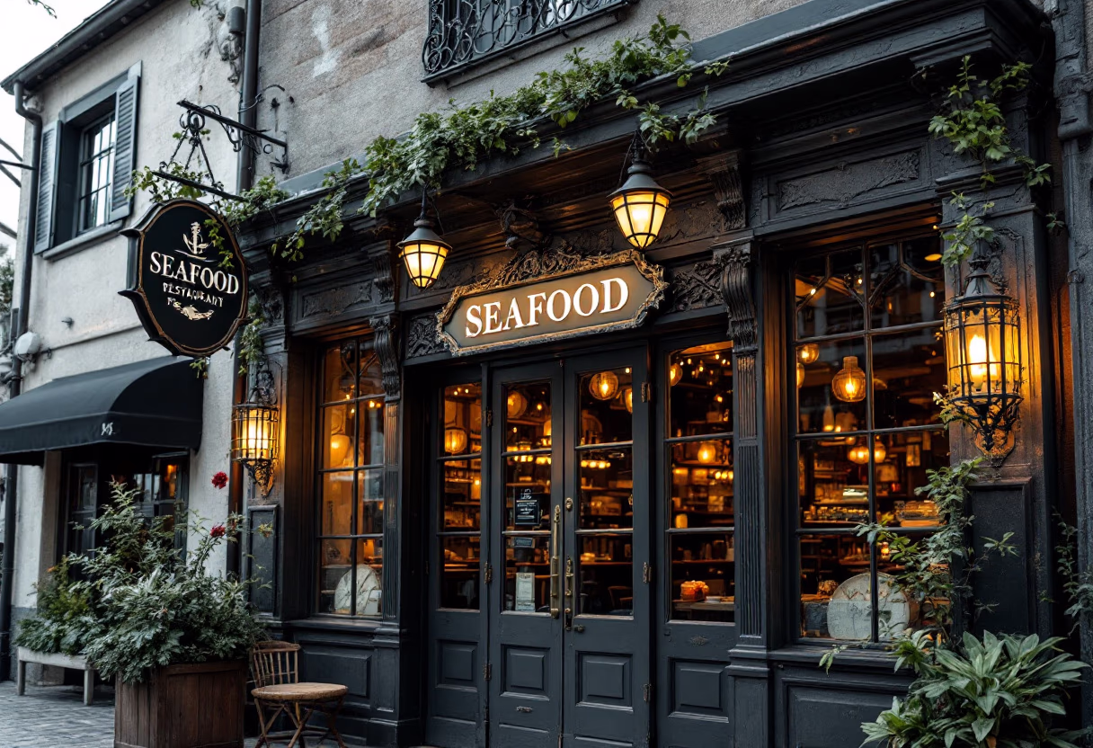 image of historical restaurant photos (for a seafood restaurant)