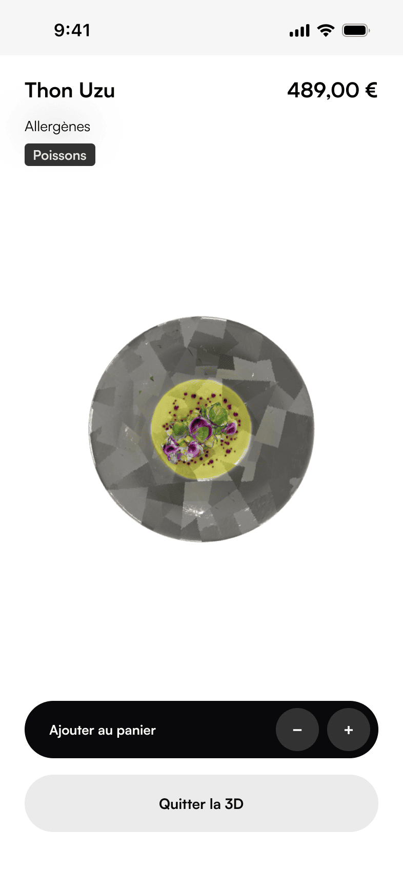 Mockup du menu visualisation Thon Uzu