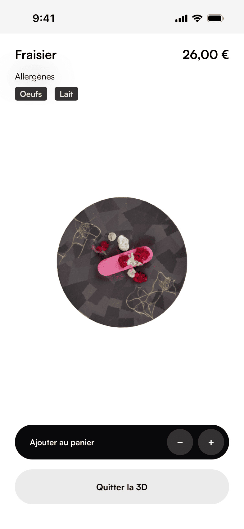 Mockup du menu visualisation 3D Mockup du menu visualisation 3D Fraisier