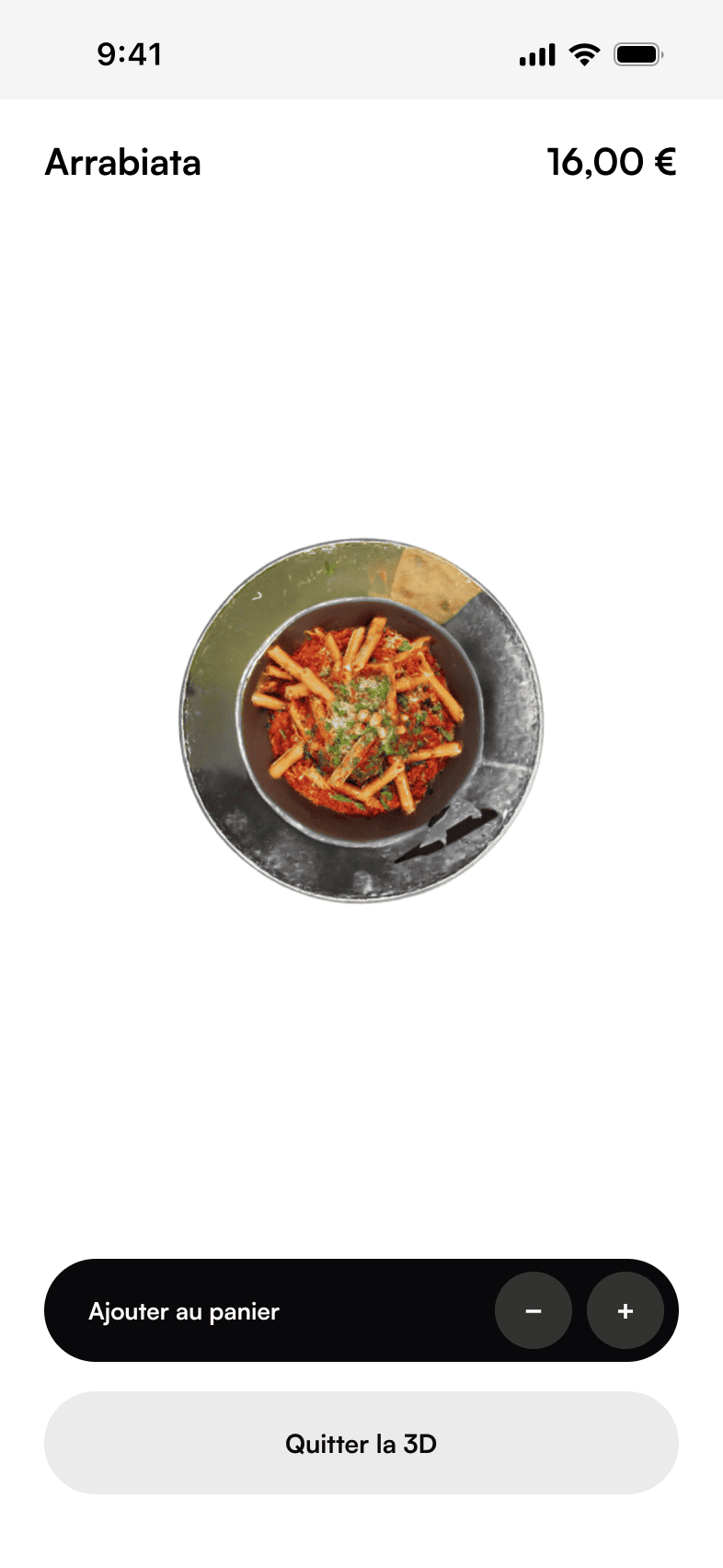 Mockup du menu visualisation 3D Bar Royal