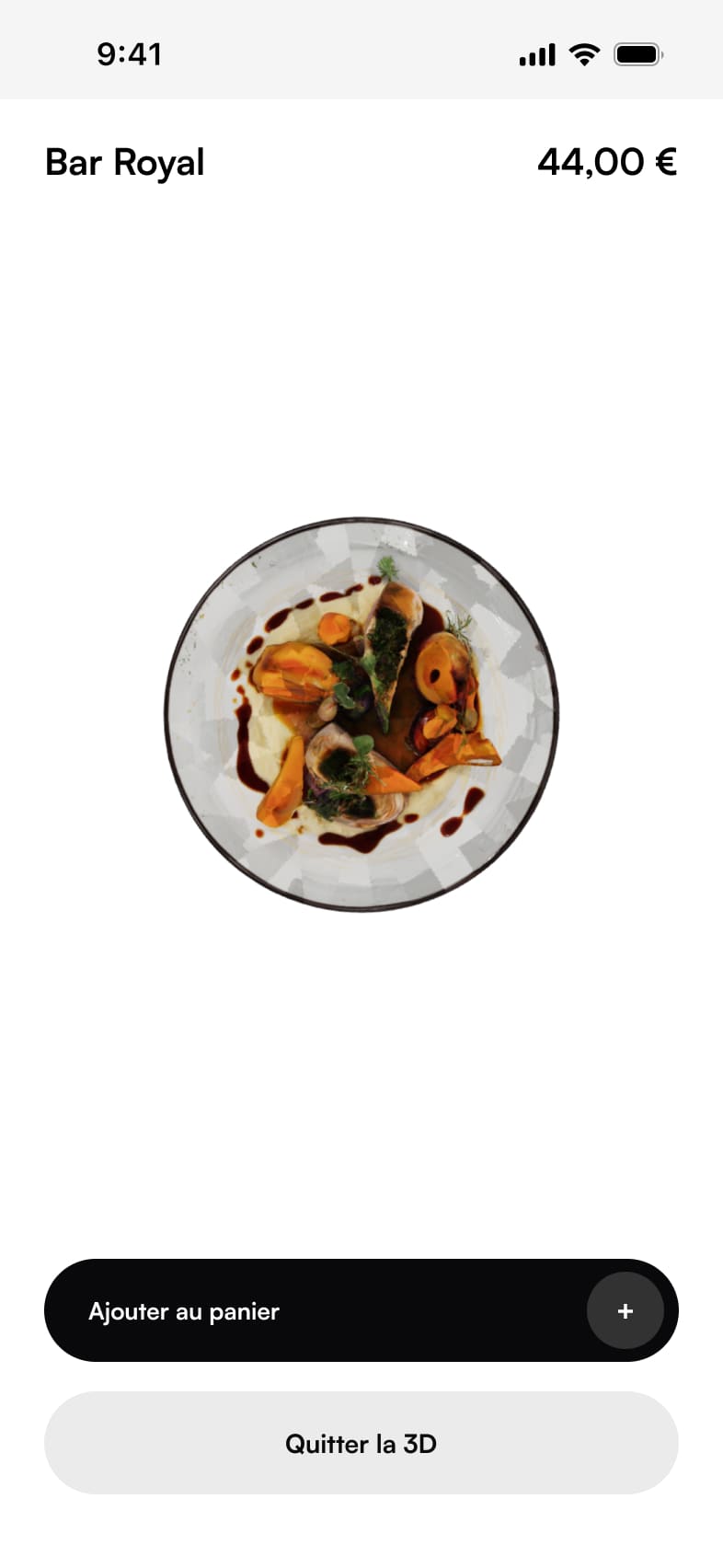 Visualisation du bar royal en 3D