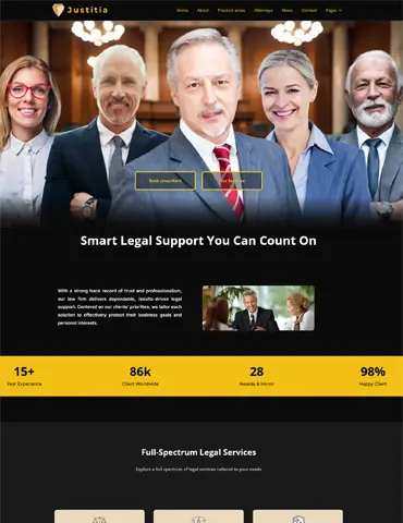 Justitia legal HTML template