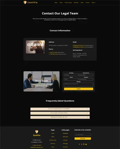 Justitia law firm contact page