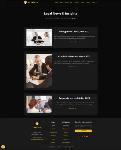 Justitia legal blog layout