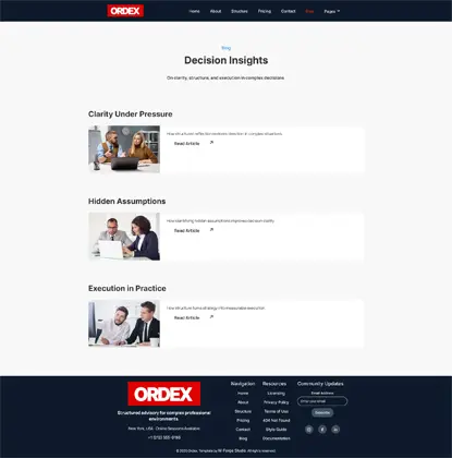 Ordex consulting blog page