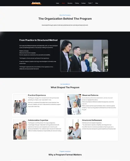 Axiom consulting about page