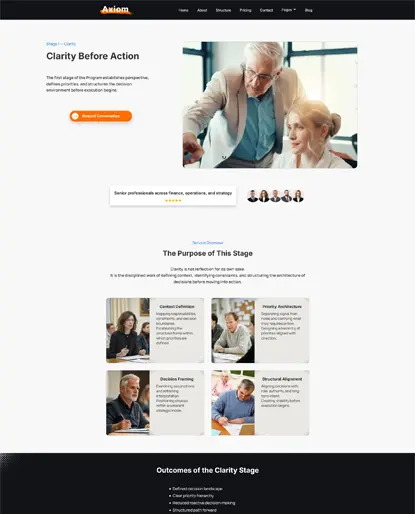 Axiom consulting service page