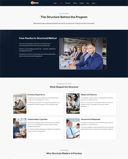 Stratum business about page