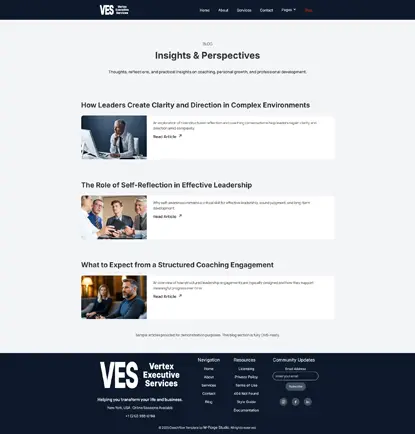 Vertex Execute business blog page